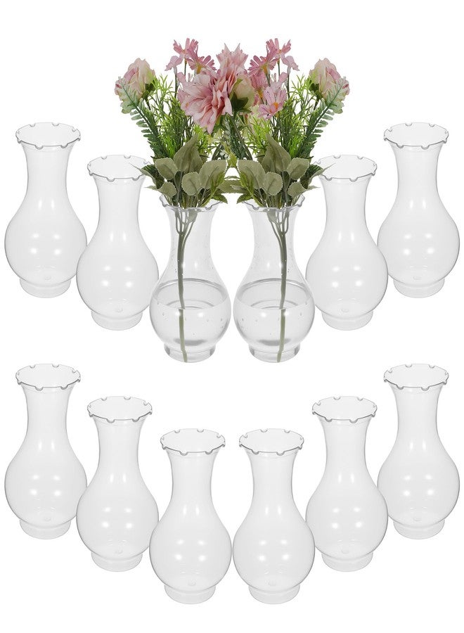 AojSup 12 Pcs Plastic Bud Vase Bulk, Plastic Bud Vase Bulk, Hyacinth Avocado Growing Vases, Tiny Flower Bulb Plant Propagation Containers for Wedding Living Room Table Decorations, 5.6" - Image 1